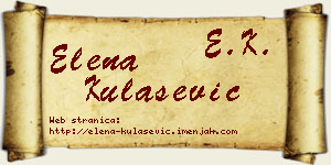 Elena Kulašević vizit kartica